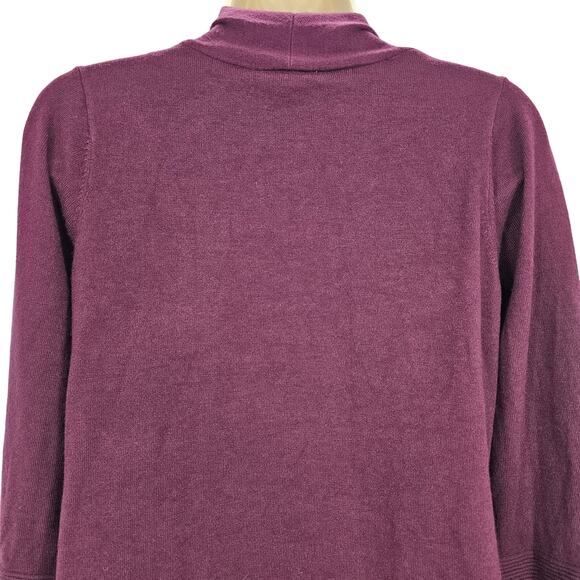 Evolution By Cyrus Womans size M Myna Button Sleeve Detail Cardigan Burgandy NEW - Picture 5 of 8